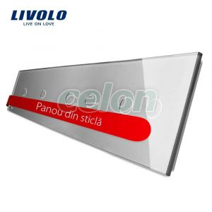 Panou intrerupator simplu+simplu+dublu+dublu cu touch LIVOLO din sticla, Prize - Intrerupatoare, Livolo, Livolo