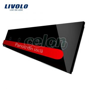 Panou intrerupator simplu+simplu+dublu+dublu cu touch LIVOLO din sticla, Prize - Intrerupatoare, Livolo, Livolo