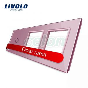Panou intrerupator simplu cu touch si 2 prize Livolo din sticla, Prize - Intrerupatoare, Livolo, Livolo
