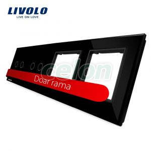 Panou 2 intrerupatoare duble cu touch si 2 prize LIVOLO din sticla, Prize - Intrerupatoare, Livolo, Livolo