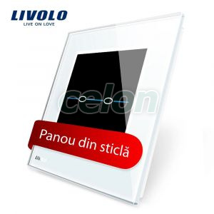 Panou intrerupator dublu cu touch Livolo din sticla - Seria R, Prize - Intrerupatoare, Livolo, Livolo