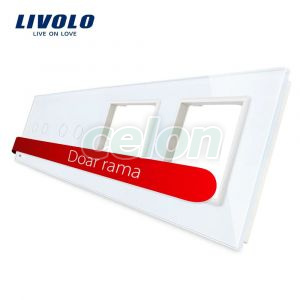 Panou 2 intrerupatoare duble cu touch si 2 prize LIVOLO din sticla, Prize - Intrerupatoare, Livolo, Livolo