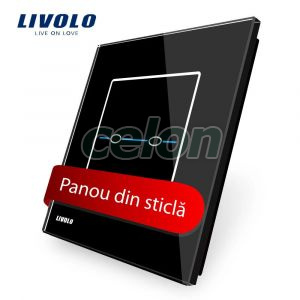 Panou intrerupator dublu cu touch Livolo din sticla - Seria R, Prize - Intrerupatoare, Livolo, Livolo