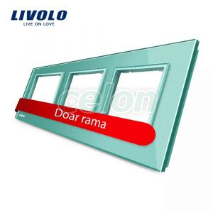 Rama priza tripla Livolo din sticla, Prize - Intrerupatoare, Livolo, Livolo