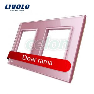 Rama priza dubla Livolo din sticla, Prize - Intrerupatoare, Livolo, Livolo