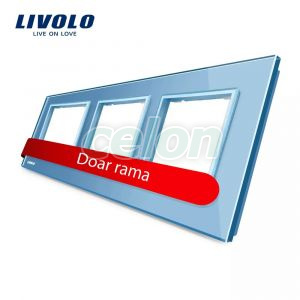 Rama priza tripla Livolo din sticla, Prize - Intrerupatoare, Livolo, Livolo