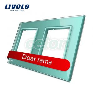 Rama priza dubla Livolo din sticla, Prize - Intrerupatoare, Livolo, Livolo