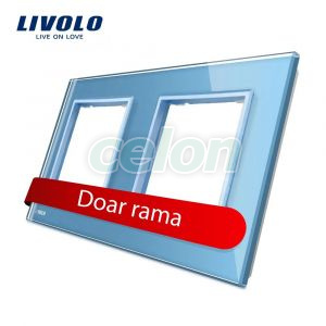 Rama priza dubla Livolo din sticla, Prize - Intrerupatoare, Livolo, Livolo