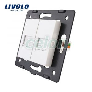 Priza dubla telefon + internet Livolo, Prize - Intrerupatoare, Livolo, Livolo