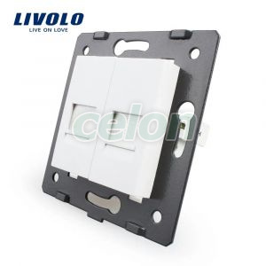 Priza dubla telefon Livolo, Prize - Intrerupatoare, Livolo, Livolo