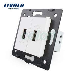 Priza Dubla USB Livolo, Prize - Intrerupatoare, Livolo, Livolo