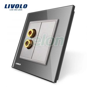 Priza redare sunet LIVOLO cu rama din sticla, Prize - Intrerupatoare, Livolo, Livolo