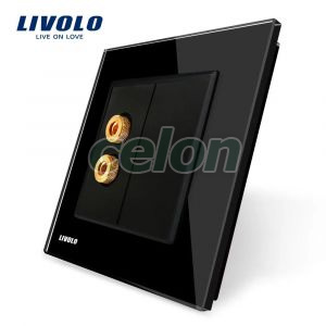 Priza redare sunet LIVOLO cu rama din sticla, Prize - Intrerupatoare, Livolo, Livolo