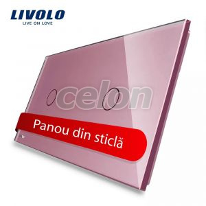 Panou intrerupator simplu+simplu cu touch Livolo din sticla, Prize - Intrerupatoare, Livolo, Livolo