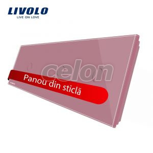 Panou intrerupator simplu+simplu+simplu cu touch Livolo din sticla, Prize - Intrerupatoare, Livolo, Livolo
