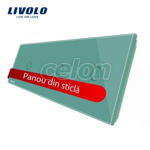 Panou intrerupator simplu+simplu+simplu cu touch Livolo din sticla, Prize - Intrerupatoare, Livolo, Livolo
