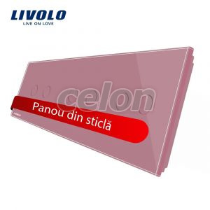 Panou intrerupator dublu+dublu+dublu cu touch Livolo din sticla, Prize - Intrerupatoare, Livolo, Livolo