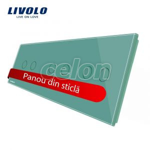 Panou intrerupator dublu+dublu+dublu cu touch Livolo din sticla, Prize - Intrerupatoare, Livolo, Livolo
