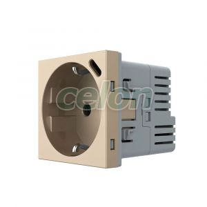 Modul Priza Schuko + USB-C LIVOLO, Standard German - Serie Noua, Prize - Intrerupatoare, Livolo, Livolo