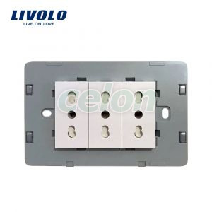 Modul priza tripla LIVOLO standard italian, Prize - Intrerupatoare, Livolo, Livolo