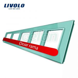 Rama cvintuplu din sticla Livolo, Prize - Intrerupatoare, Livolo, Livolo