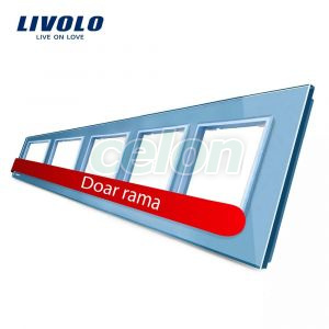 Rama cvintuplu din sticla Livolo, Prize - Intrerupatoare, Livolo, Livolo