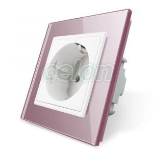 Priza simpla Livolo cu rama din sticla, Prize - Intrerupatoare, Livolo, Livolo