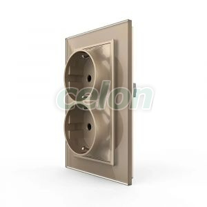 Priza Dubla Livolo cu Rama din Sticla Pentru Doza Simpla, Prize - Intrerupatoare, Livolo, Livolo