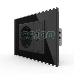 Priza simpla cu USB Livolo standard italian, Prize - Intrerupatoare, Livolo, Livolo