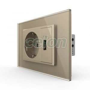 Priza simpla cu USB Livolo standard italian, Prize - Intrerupatoare, Livolo, Livolo