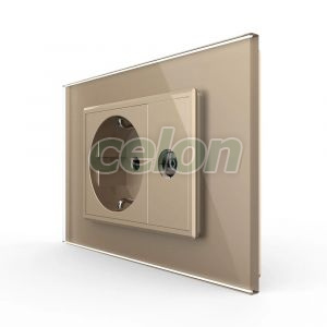 Priza simpla din rama de sticla Schuko cu TV Livolo, Prize - Intrerupatoare, Livolo, Livolo