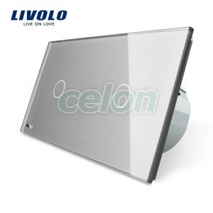 Intrerupator simplu + simplu cu touch Livolo din sticla, Prize - Intrerupatoare, Livolo, Livolo