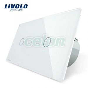 Intrerupator simplu + simplu cu touch Livolo din sticla, Prize - Intrerupatoare, Livolo, Livolo