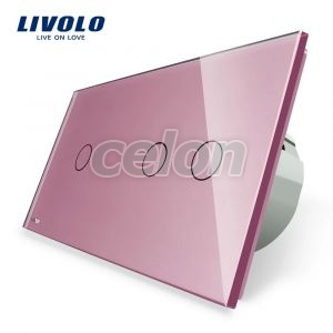Intrerupator simplu + dublu cu touch Livolo din sticla, Prize - Intrerupatoare, Livolo, Livolo