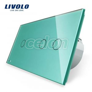 Intrerupator simplu + dublu cu touch Livolo din sticla, Prize - Intrerupatoare, Livolo, Livolo