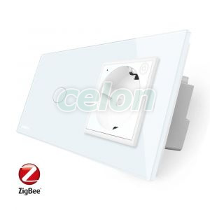 Intrerupator simplu ZigBee + priza simpla ZigBee, Livolo cu rama din sticla, Control de pe telefon, Prize - Intrerupatoare, Livolo, Livolo