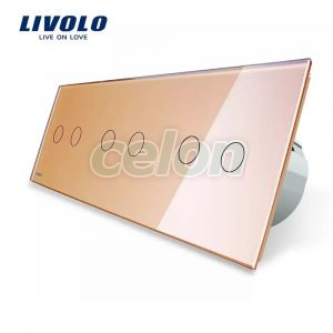 Intrerupator dublu+dublu+dublu cu touch Livolo din sticla, Prize - Intrerupatoare, Livolo, Livolo