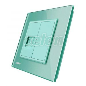 Priza internet Livolo cu rama din sticla, Prize - Intrerupatoare, Livolo, Livolo