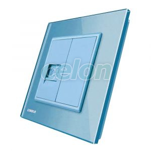 Priza internet Livolo cu rama din sticla, Prize - Intrerupatoare, Livolo, Livolo