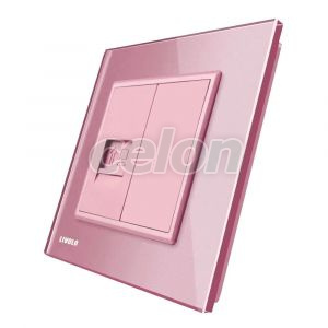 Priza internet Livolo cu rama din sticla, Prize - Intrerupatoare, Livolo, Livolo