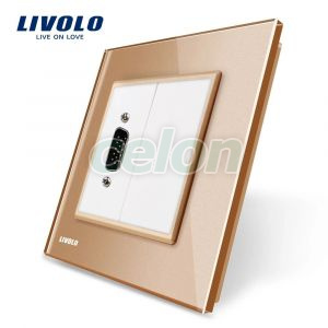 Priza cu mufa VGA tata 15 pini Livolo cu rama din sticla, Prize - Intrerupatoare, Livolo, Livolo