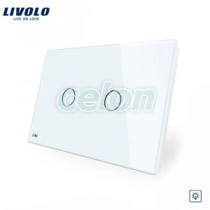 Intrerupator dublu cu variator cu touch Livolo din sticla - standard italian, Prize - Intrerupatoare, Livolo, Livolo