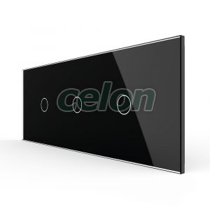 Intrerupator Simplu + Simplu + Simplu cu Touch LIVOLO cu Rama Din Sticla, Standard Italian, 6M, Prize - Intrerupatoare, Livolo, Livolo