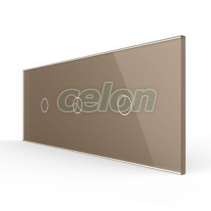 Intrerupator Simplu + Simplu + Simplu cu Touch LIVOLO cu Rama Din Sticla, Standard Italian, 6M, Prize - Intrerupatoare, Livolo, Livolo