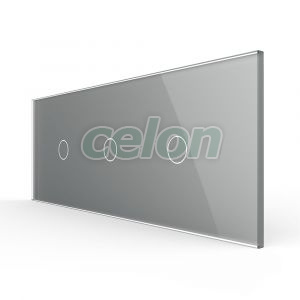 Intrerupator Simplu + Simplu + Simplu cu Touch LIVOLO cu Rama Din Sticla, Standard Italian, 6M, Prize - Intrerupatoare, Livolo, Livolo