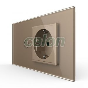 Intrerupator Simplu + Priza LIVOLO cu Rama Din Sticla, Standard Italian, 4M, Prize - Intrerupatoare, Livolo, Livolo