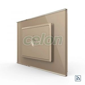 Intrerupator simplu wireless cu touch Livolo cu rama din sticla, standard Italian - Serie noua, Prize - Intrerupatoare, Livolo, Livolo