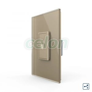 Intrerupator Simplu Cap Scara / Cruce cu Touch Livolo cu Rama Din Sticla 1M - Serie Noua, Prize - Intrerupatoare, Livolo, Livolo