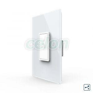 Intrerupator Simplu Cap Scara / Cruce cu Touch Livolo cu Rama Din Sticla 1M - Serie Noua, Prize - Intrerupatoare, Livolo, Livolo