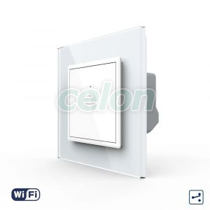 Intrerupator Simplu Cap Scara / Cruce Wi-Fi cu Touch LIVOLO – Serie Noua, Alb, Prize - Intrerupatoare, Livolo, Livolo